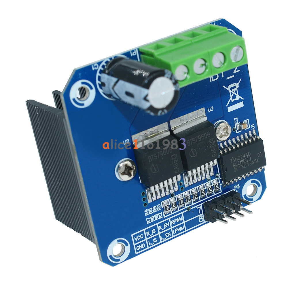 Double BTS7960B DC 43A Stepper Motor Driver H-Bridge PWM For Arduino Smart Car