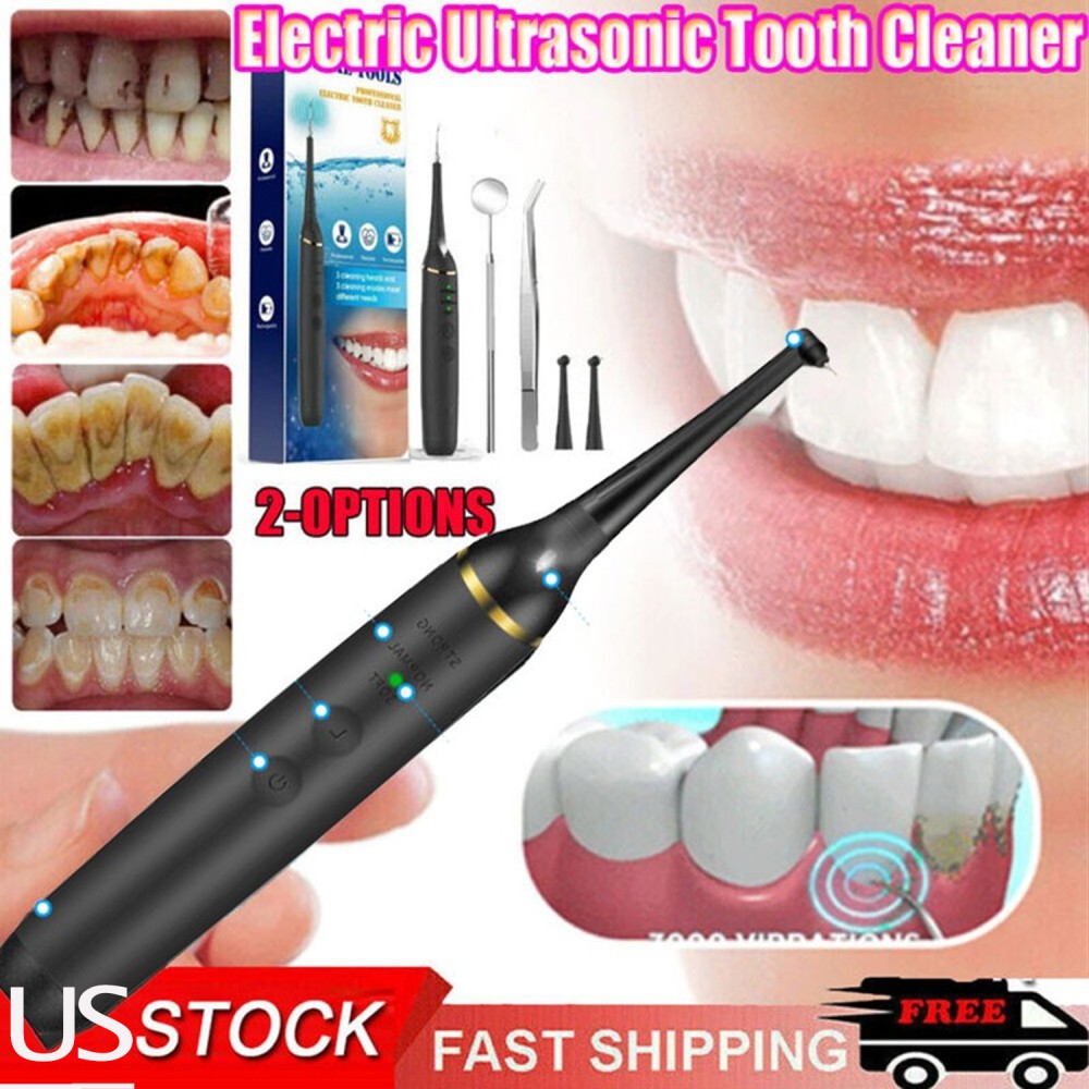 Ultrasonic Electric Tooth Cleaner Dental Scaler Stain Remover Teeth Cleaning Kit