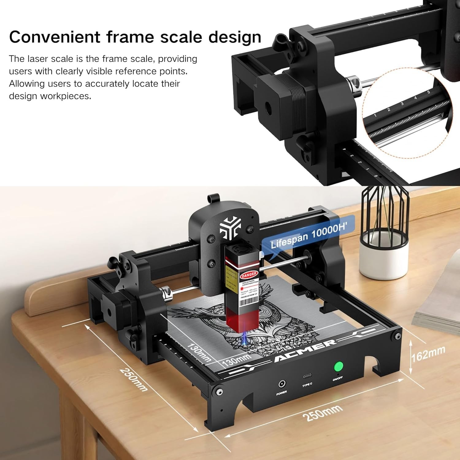 Laser Engraver Machine 3500mW High Precision CNC Engraving Laser Cutter DIY Tool