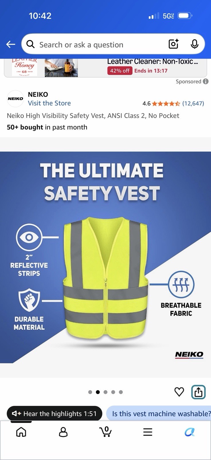 20-pack Neiko High Visibility Safety Vest, ANSI Class 2, No Pocket,XXXL