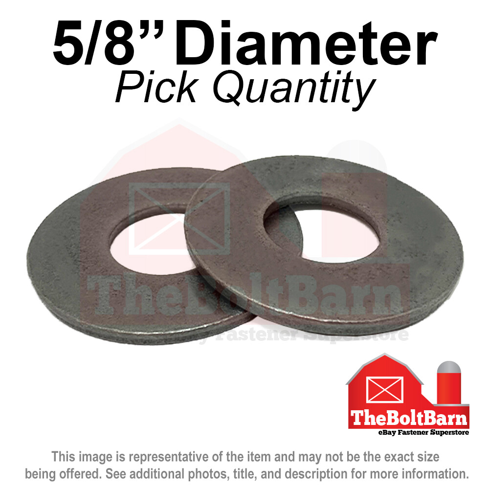 5/8″ SAE Flat Washers Grade 8 Steel Plain & Oil (Pick Quantity)