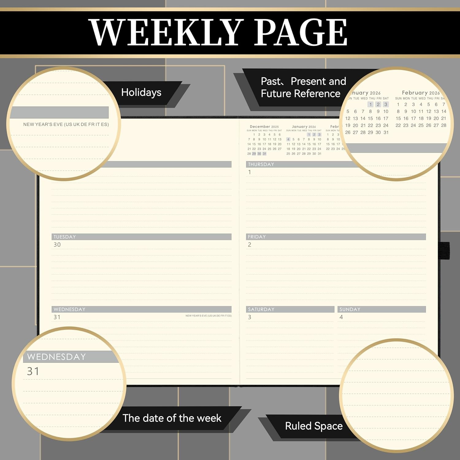 2026 Planner – Weekly and Monthly Planner 2026, Jan.2026 – Dec.2026, 9″ X 11″