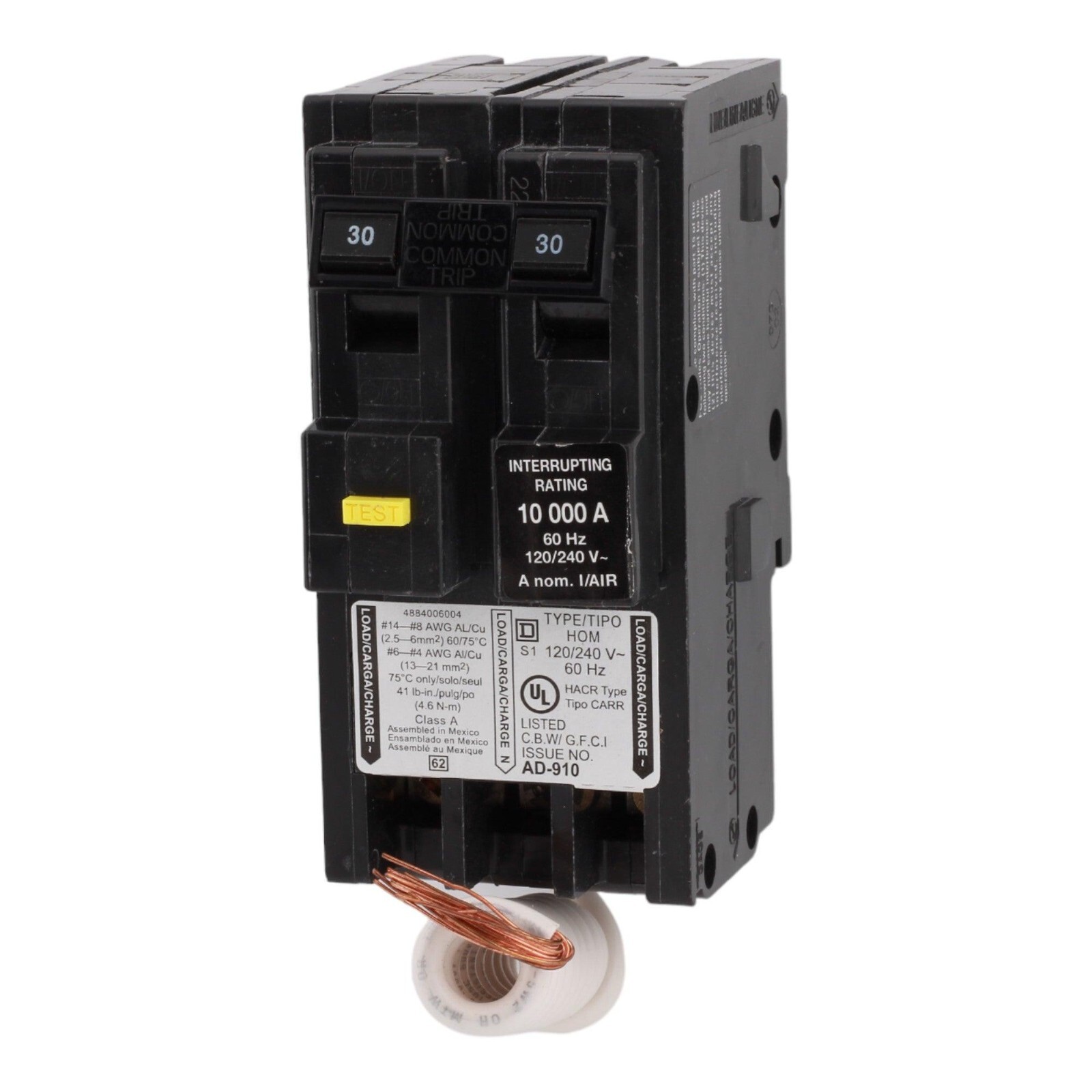 NEW Square D HOM230GFI GFCI Ground Fault Circuit Breaker 120/240 Volt 2P 30A