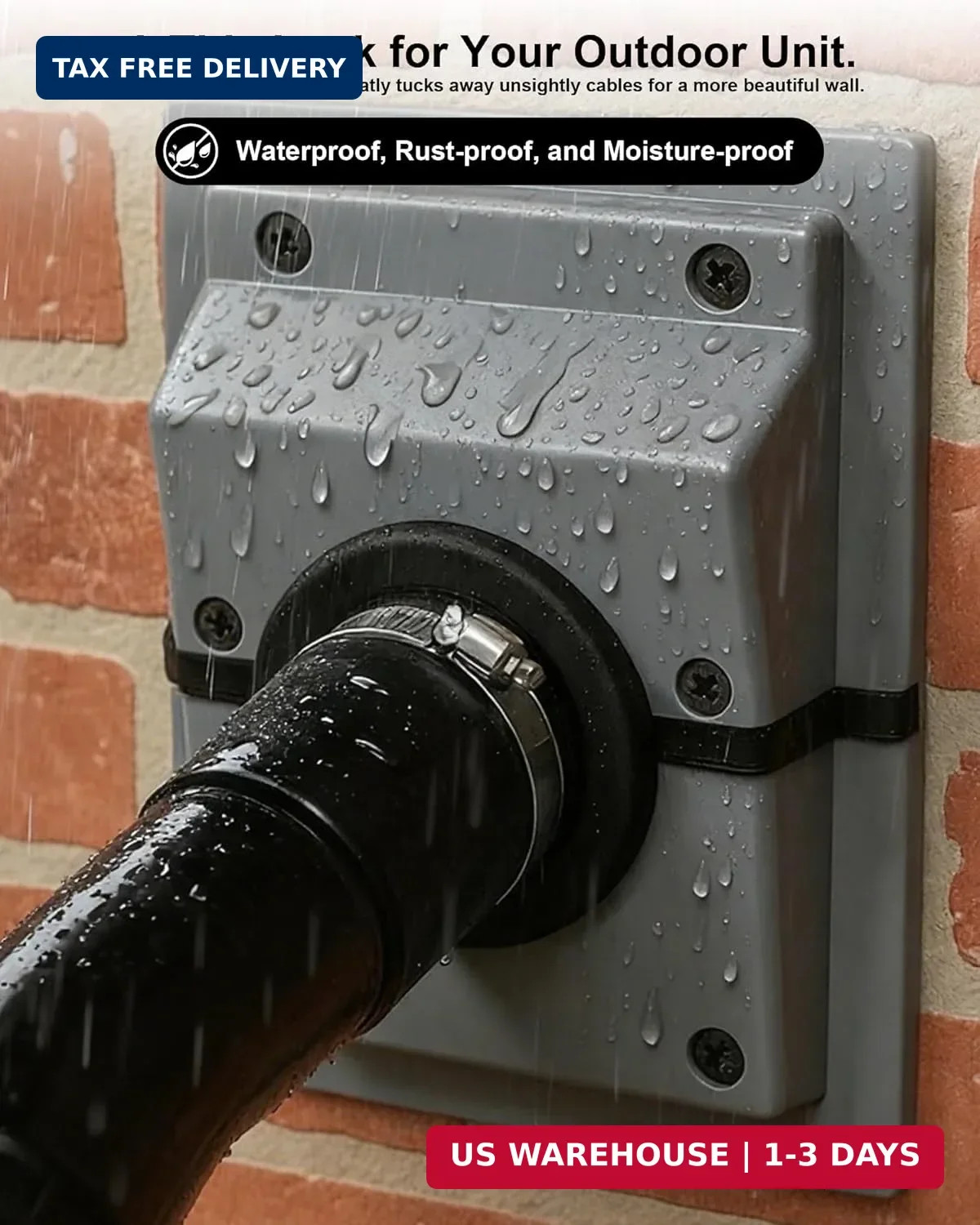 HVAC Easy-Install Wall Penetration & Line Set Cover Kit for Indoor/Outdoor AC Sy