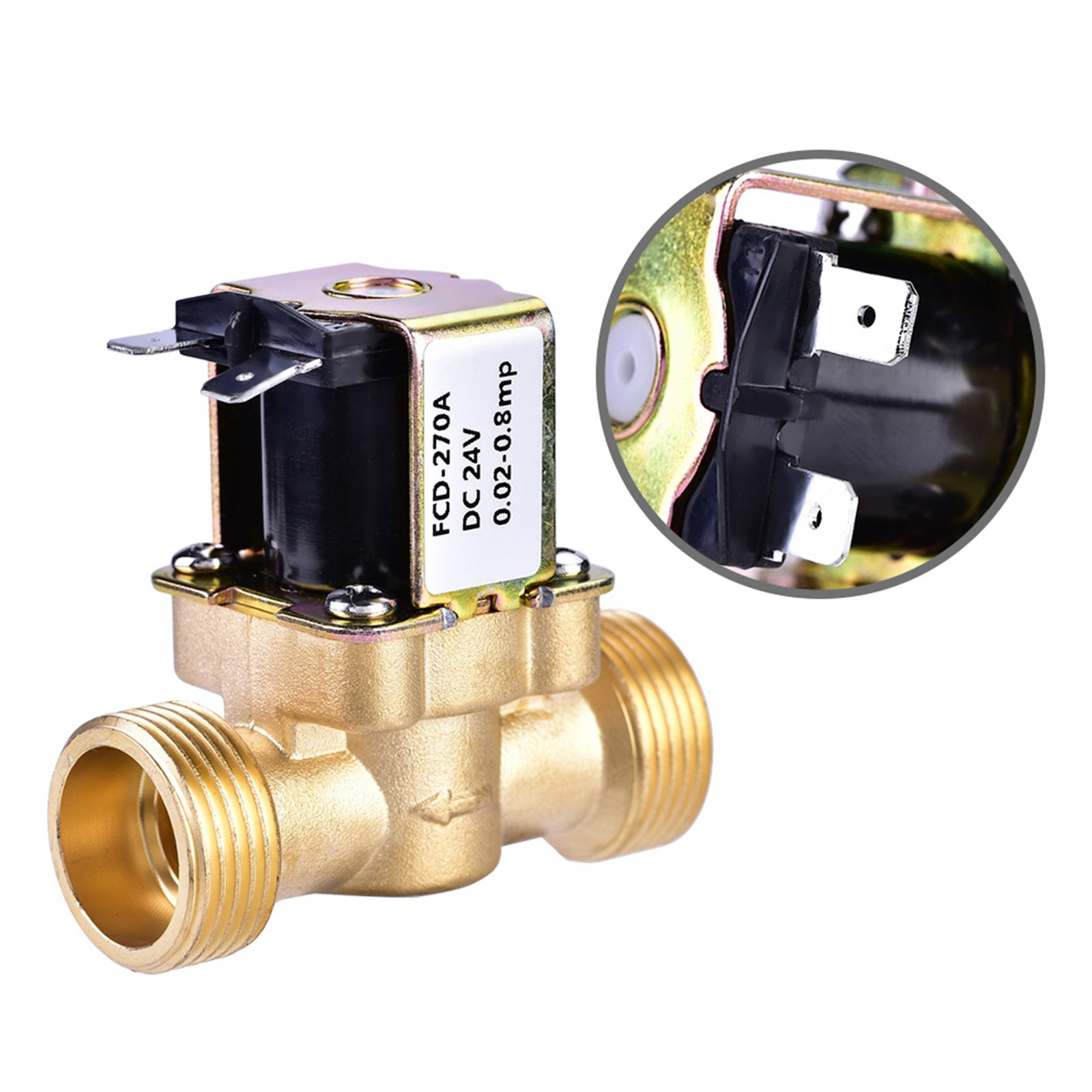 3/4 DC 24V Normally Closed Brass Electric Solenoid Magnetic Valve For Water