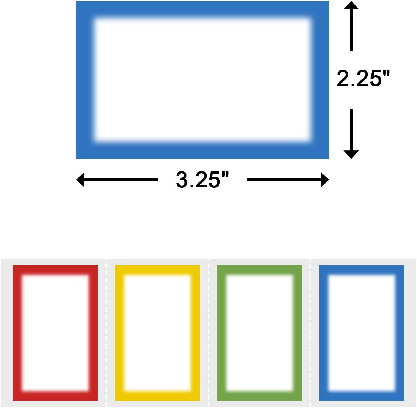 Colorful Plain Name Tag Labels – 200 Stickers, 3.5 X 2.25 Inch, Colorful Borders