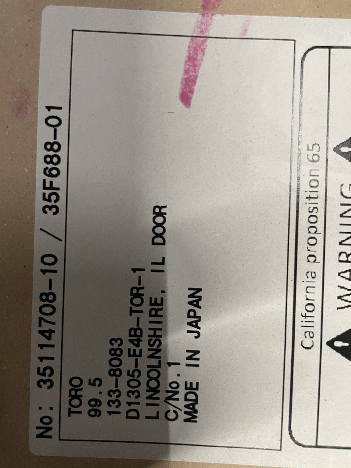 New Toro/ Kubota Engine 133-8083,1J991-24000 Model 1J99124000, D1305-EF03