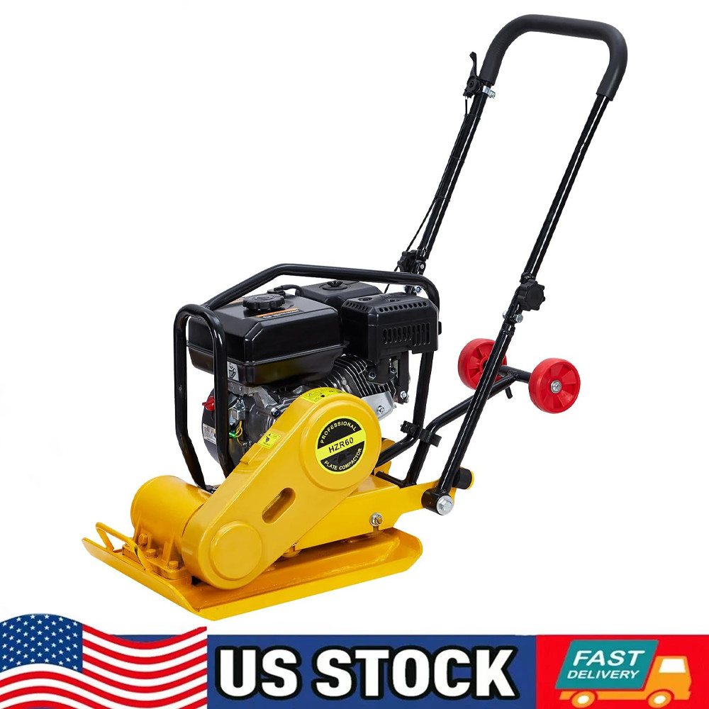 7HP Heavy Duty Plate Compactor 4200Lbs Force 5600 VPM for Soil & Gravel