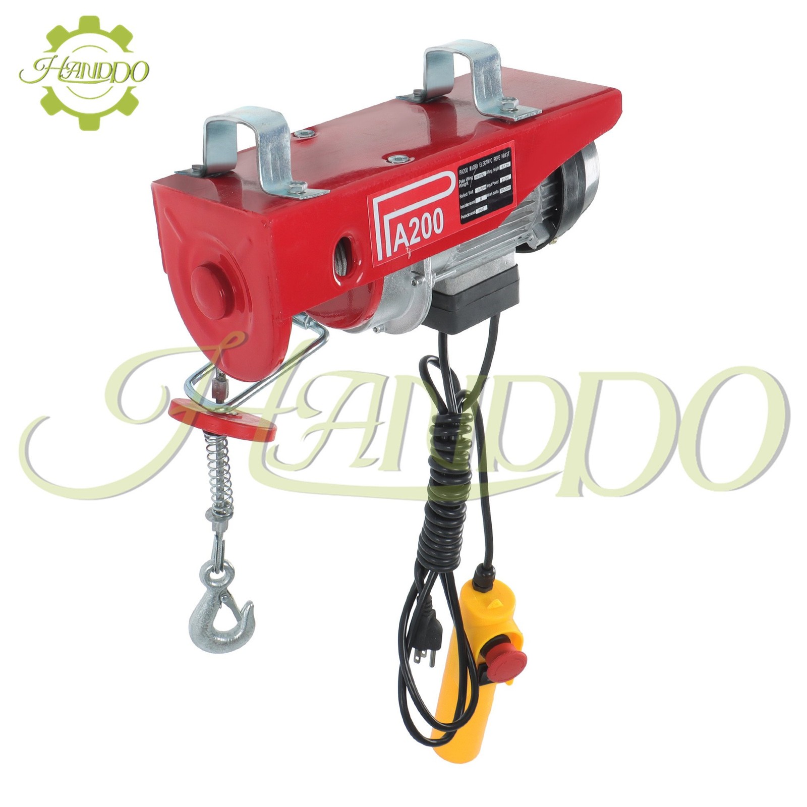 PA200 440lbs / 200kg 110V Mini Electric Hoist 6.6 ft Wired Remote Control