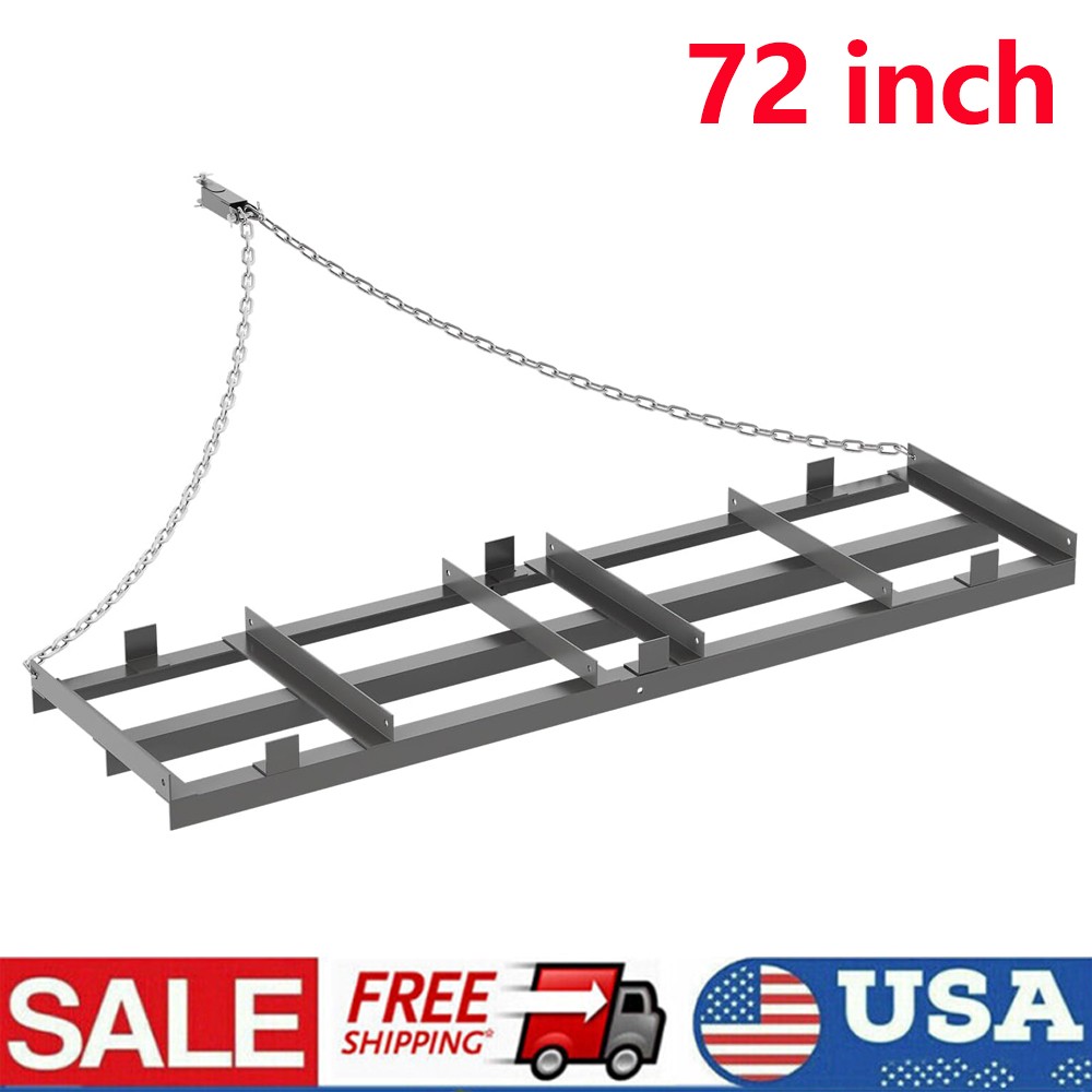 72in Drag Harrow 6 ft Heavy Duty Tow Behind Drag Harrow Driveway Grader Rake