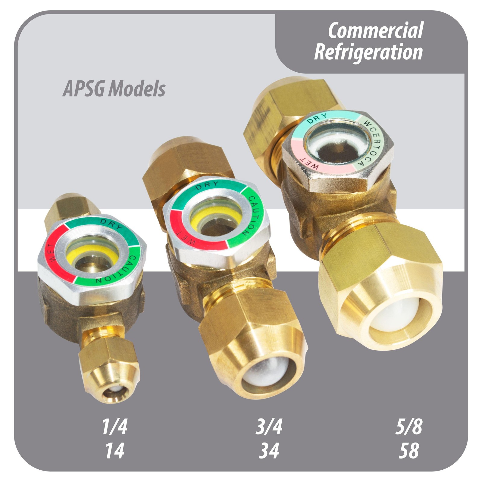 Appli Parts APSG-14 1/4 in Sight Glass and liquid moisture indicator Flare conne