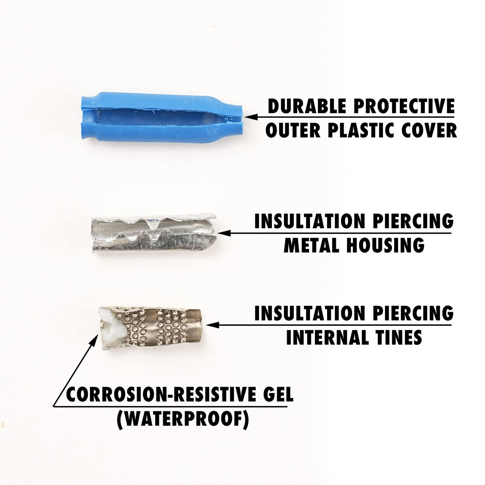 300 Pcs B Crimp Splice Connectors 22–26 AWG｜Dry & Gel-Filled｜Indoor/Outdoor