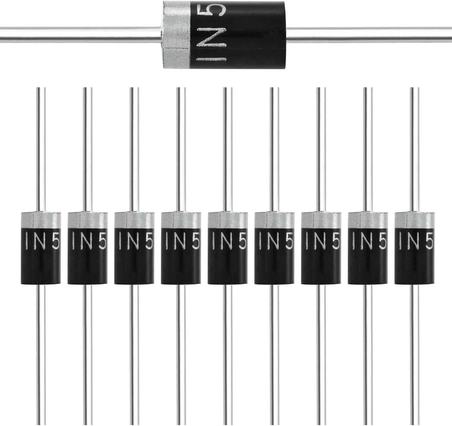 50pcs 1N5408 Rectifier Diode 3A 1000V DO-201AD (DO-27) 5408 IN5408 Axial 3 Amp