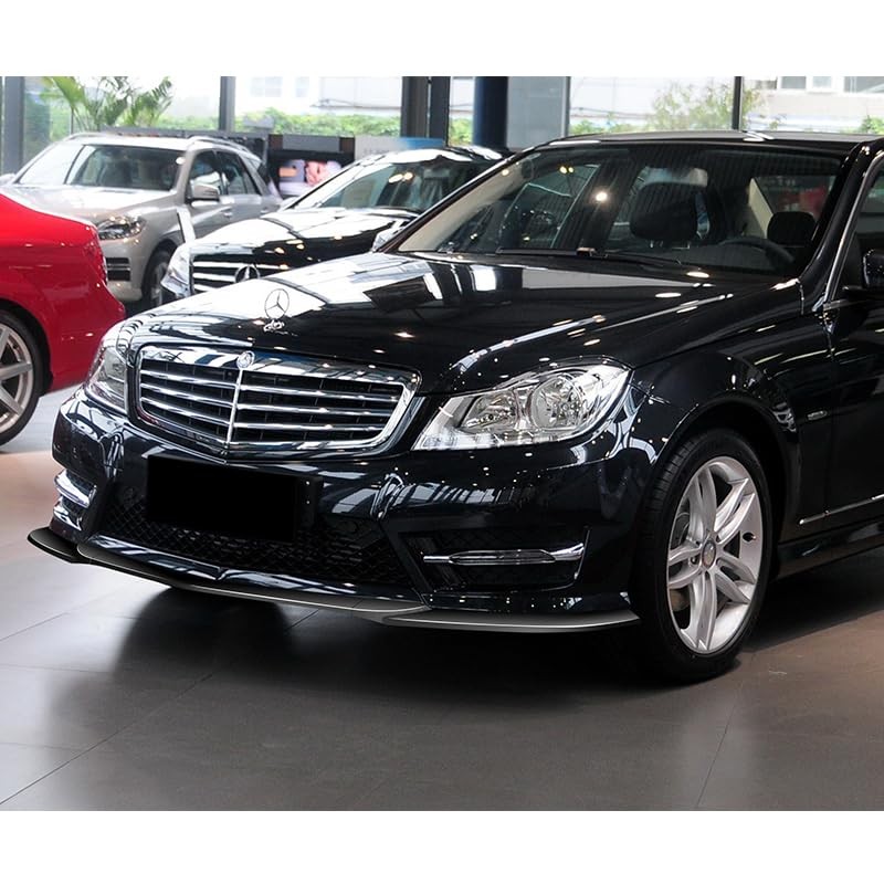 9pcs Front Lip Side Skirts Diffuser 2011-14 W204 C-Class Sport Black
