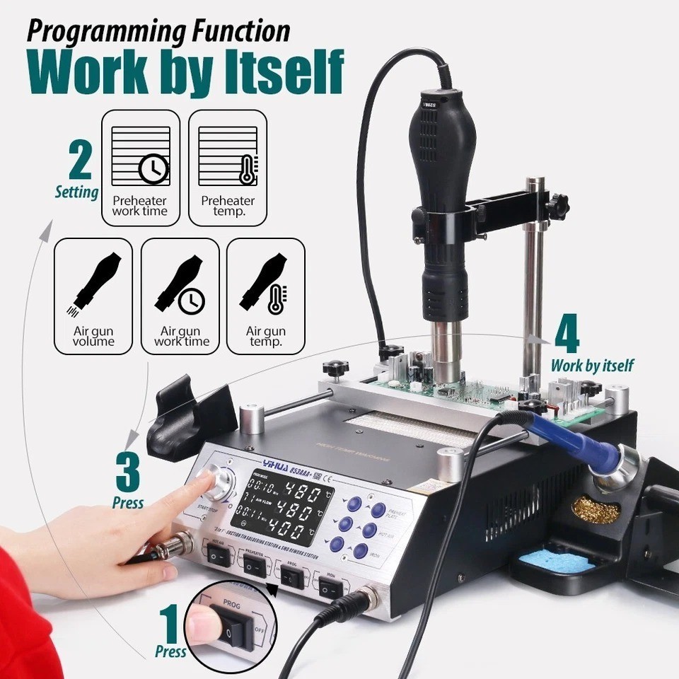 YIHUA 853AAA+ Preheater Rework Station Digital Soldering & Desoldering Station