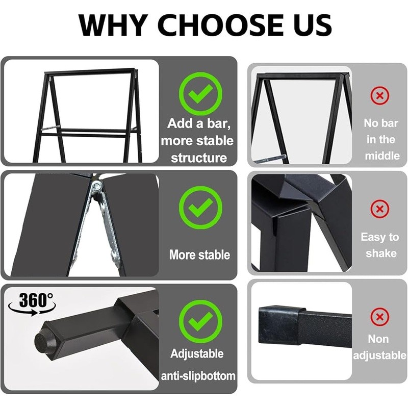 24 x36 Inch A Frame Sign Double-Sided Folding Sandwich Board Heavy Duty Slide-in