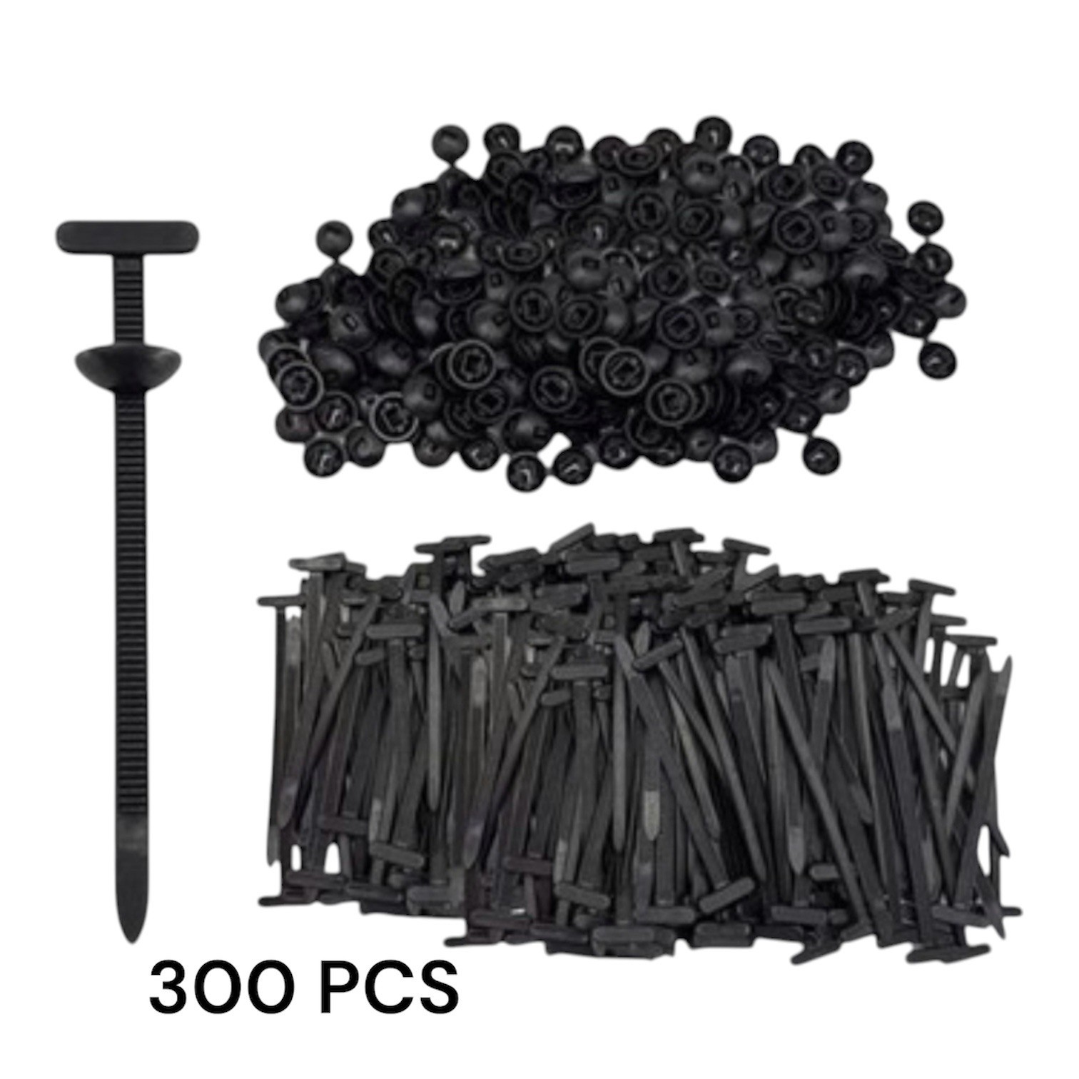 300PCS-Universal Cable Tie Buckle, Heavy Duty Self-Locking Nylon Zip Ties Holder