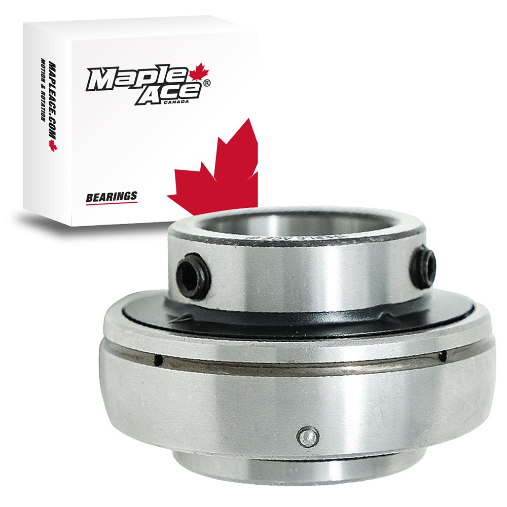 UC207 Insert Bearing 35mm Bore, Spherical OD, Set Screws, Lube Hole (Qty 1)