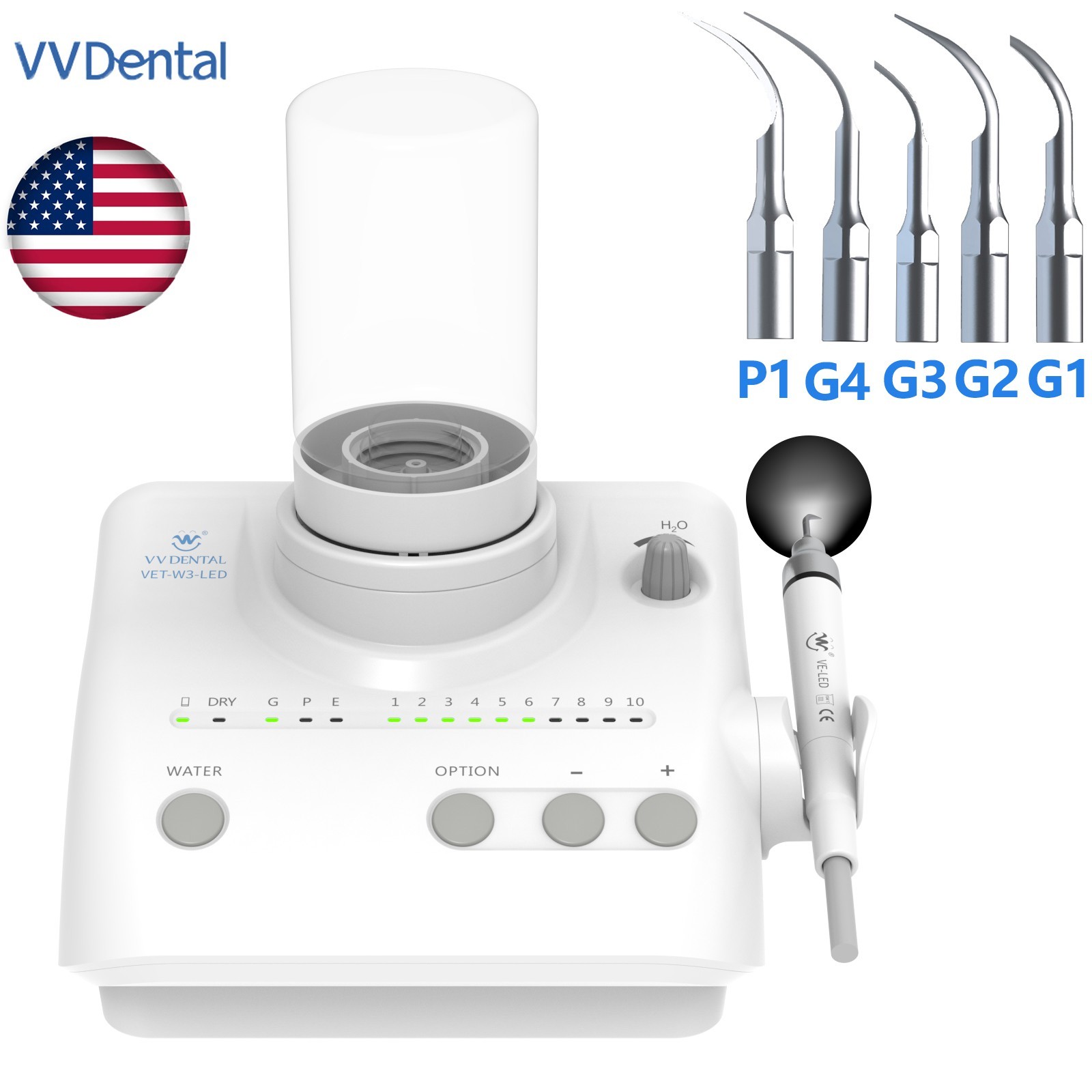LED Dental Ultrasonic Piezo Scaler Handpiece Bottles Fit EMS Cavitron Woodpecker