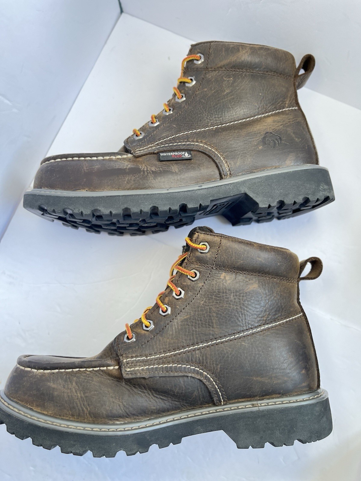 WOLVERINE W221048 STEEL TOE PRO FLOORHAND MOC-TOE DARK BROWN SZ 8M UNISEX NEW