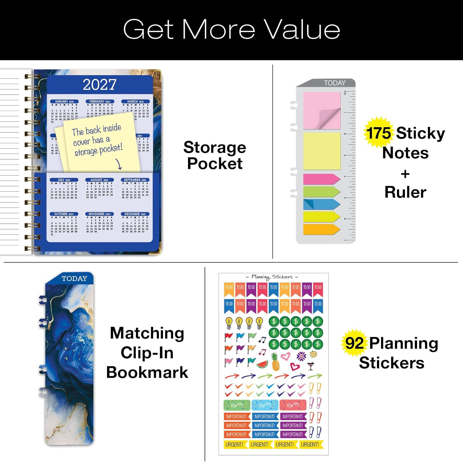HARDCOVER 2026 Planner, 5.5″x8″: 14 Months (November 2025 – December 2026), Dail