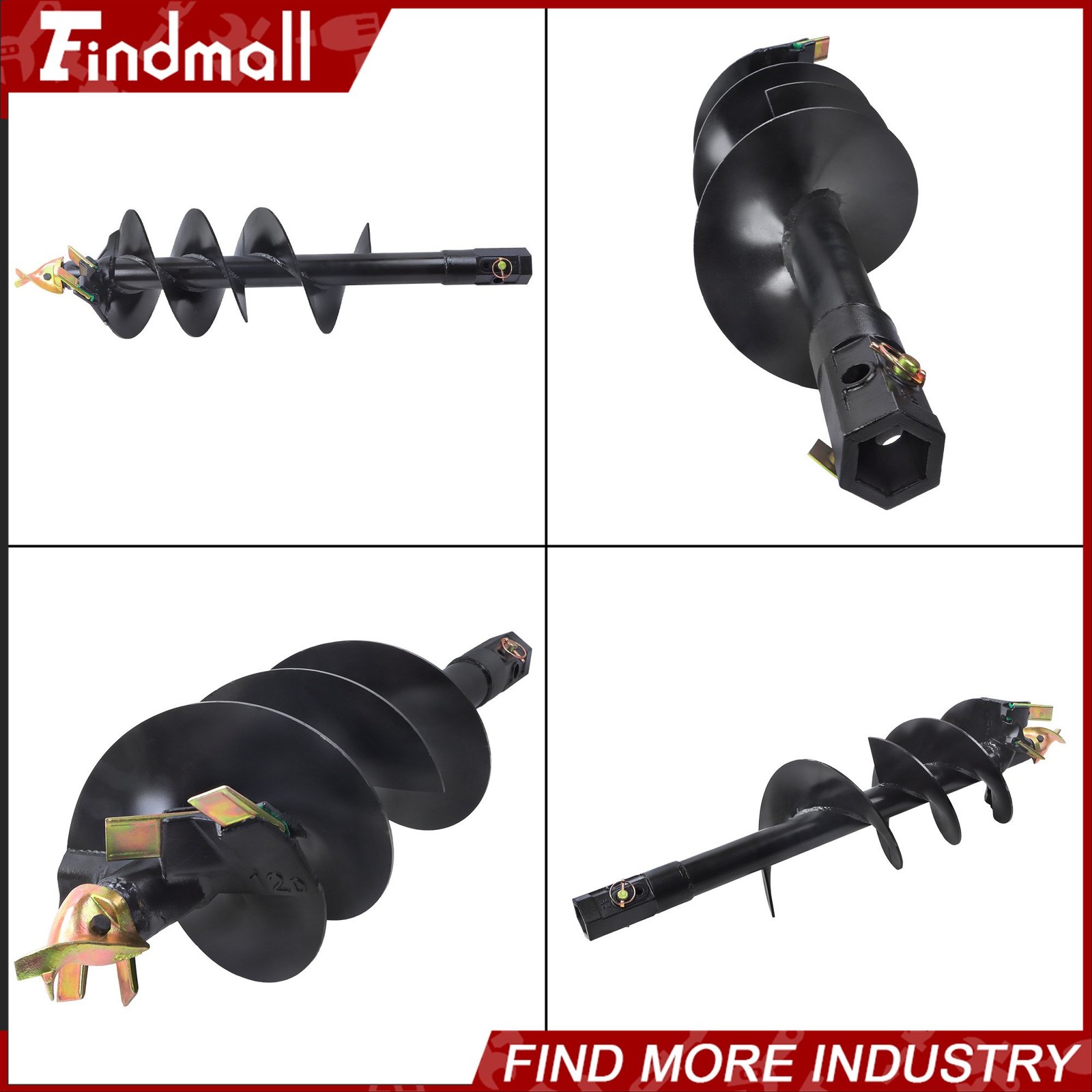 Findmall 2″ Hex Shank 12″ x 48″ Post Hole Digger Auger Bit For Excavator