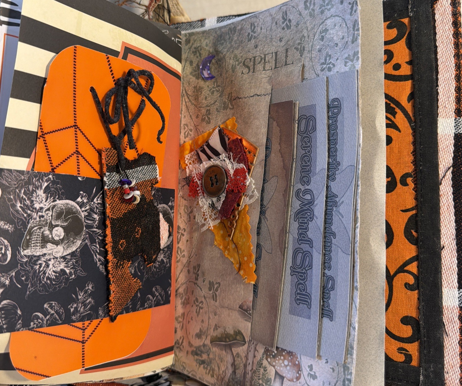 Junk Journal Halloween Spellbound Scary Tales Handmade Memory Note Book 74 Pages