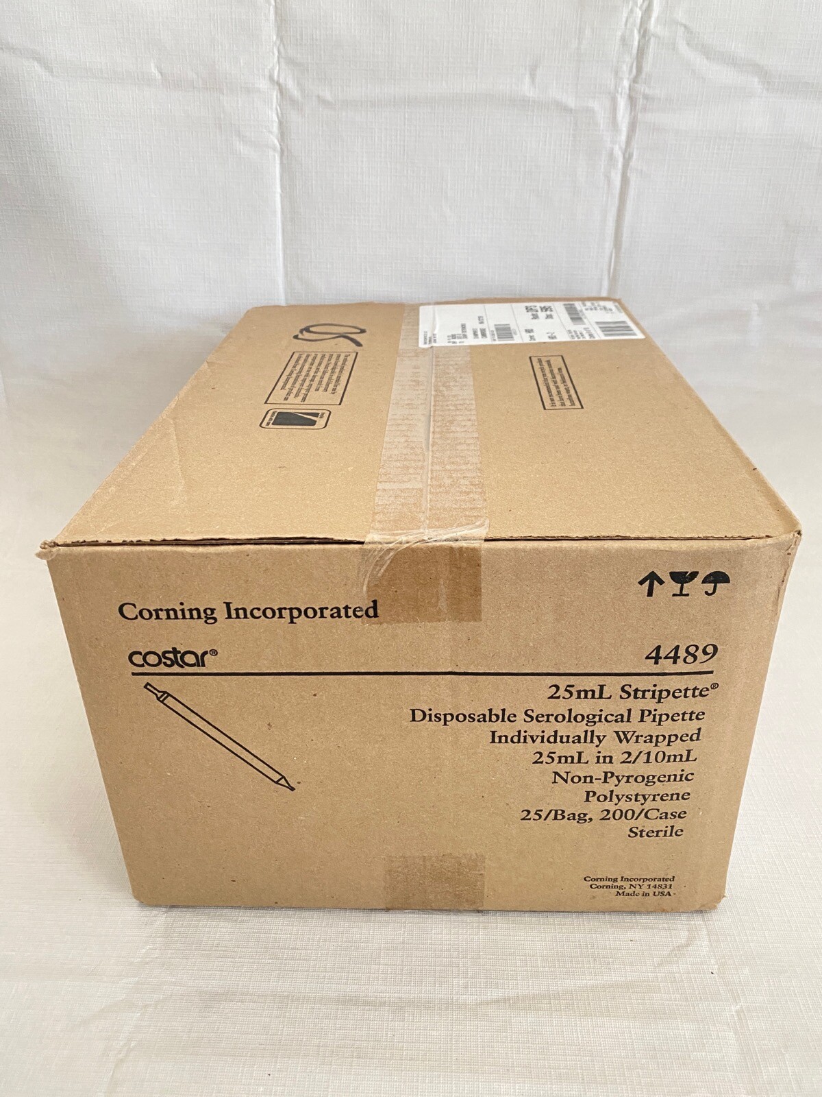 (200/Cs) CORNING 25mL PS Stripette Disposable Serological Pipettes Red 4489