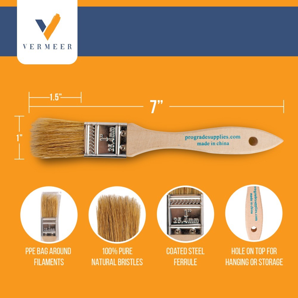 96 Pack – 1″ Chip Brushes for Paints, Stains, Varnishes, Glues & Gesso
