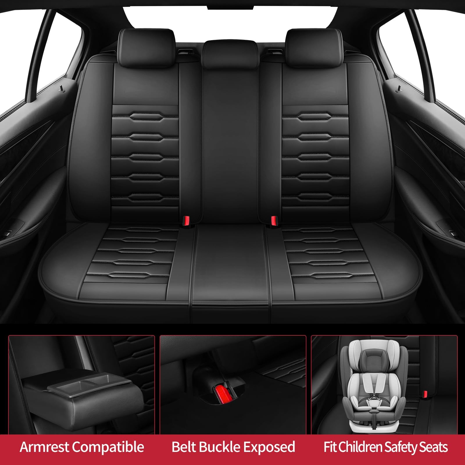 Toyota Prius Seat Covers Full Set Leather Waterproof Airbag Compatible 2001-2026