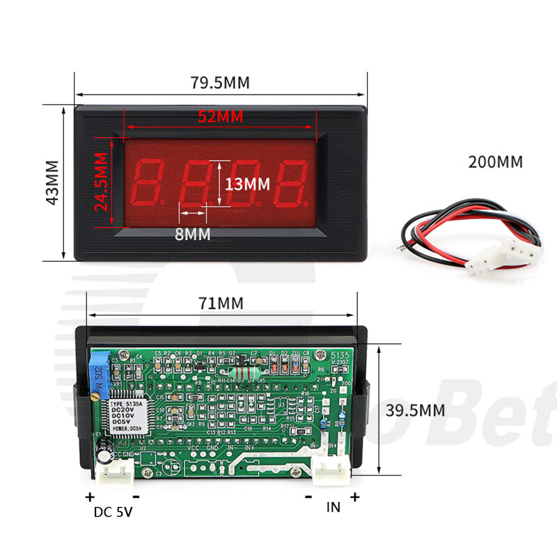 DC Digital Voltmeter Ammeter 3 1/2 Digit LED Display Panel Tester 0-1000V 1000A