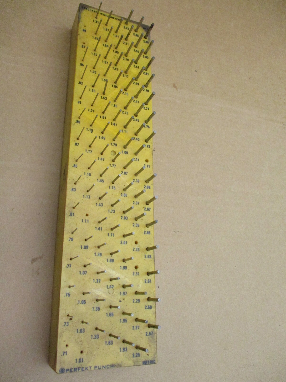 Pin Gauge Perfekt Punch Metric Graduated in Millimeters BM1 .71~2.85 A2617DH