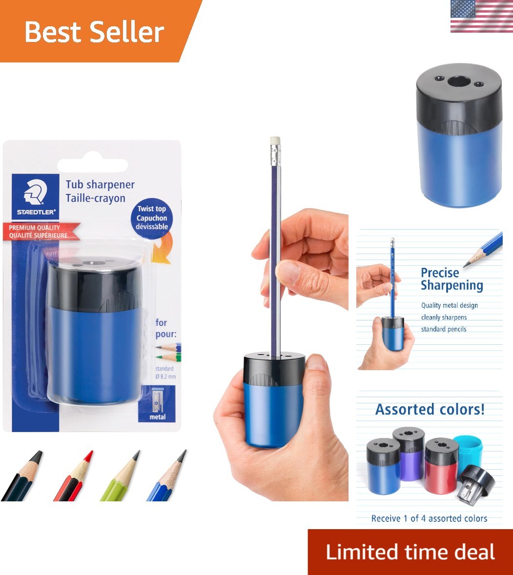 Compact Pencil Sharpener with Screw-On Lid for Art and Makeup, 511 63BK