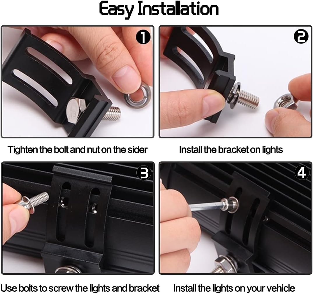LED Light Bar Mounting Brackets Kit – 2PCS Bottom Mounted Slide Base Bracket …
