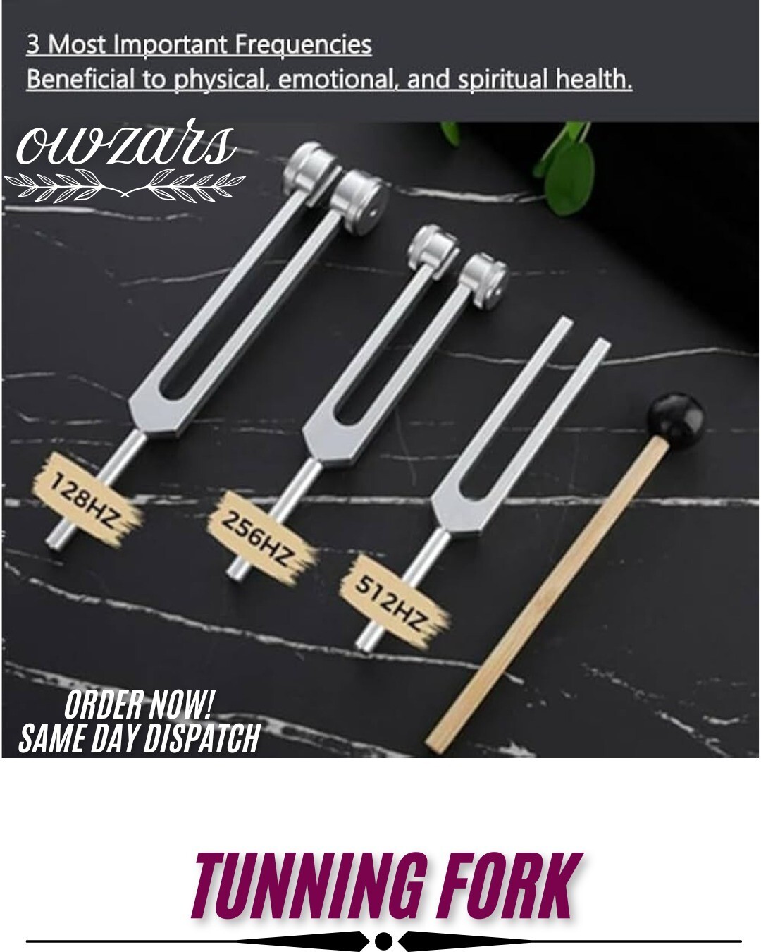 Healing Tuning Fork Set –128Hz, 256Hz, 512Hz Weighted for Chakra & Sound Therapy