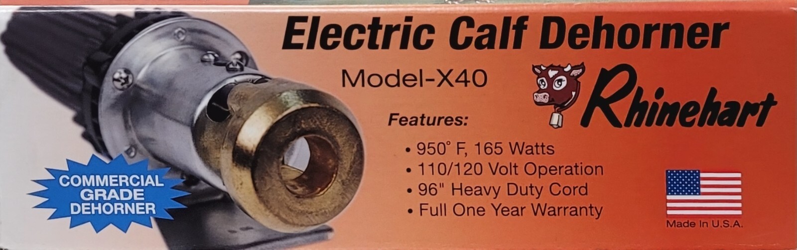 Rhinehart Factory Direct Electric Dehorner X40 00408 3/4 Tip