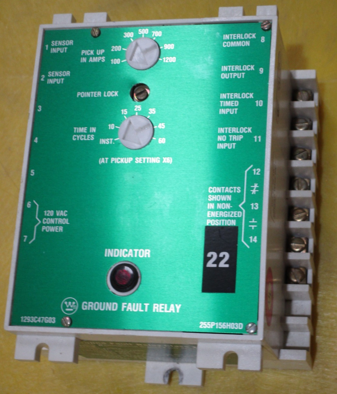 Westinghouse 1293C47G03 Ground Fault Relay Class I Industrial