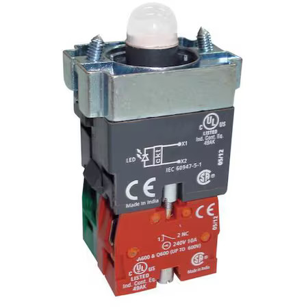 Dayton 30G188 Lampmod/Contactblock, 1No/1Nc, Green, 22Mm