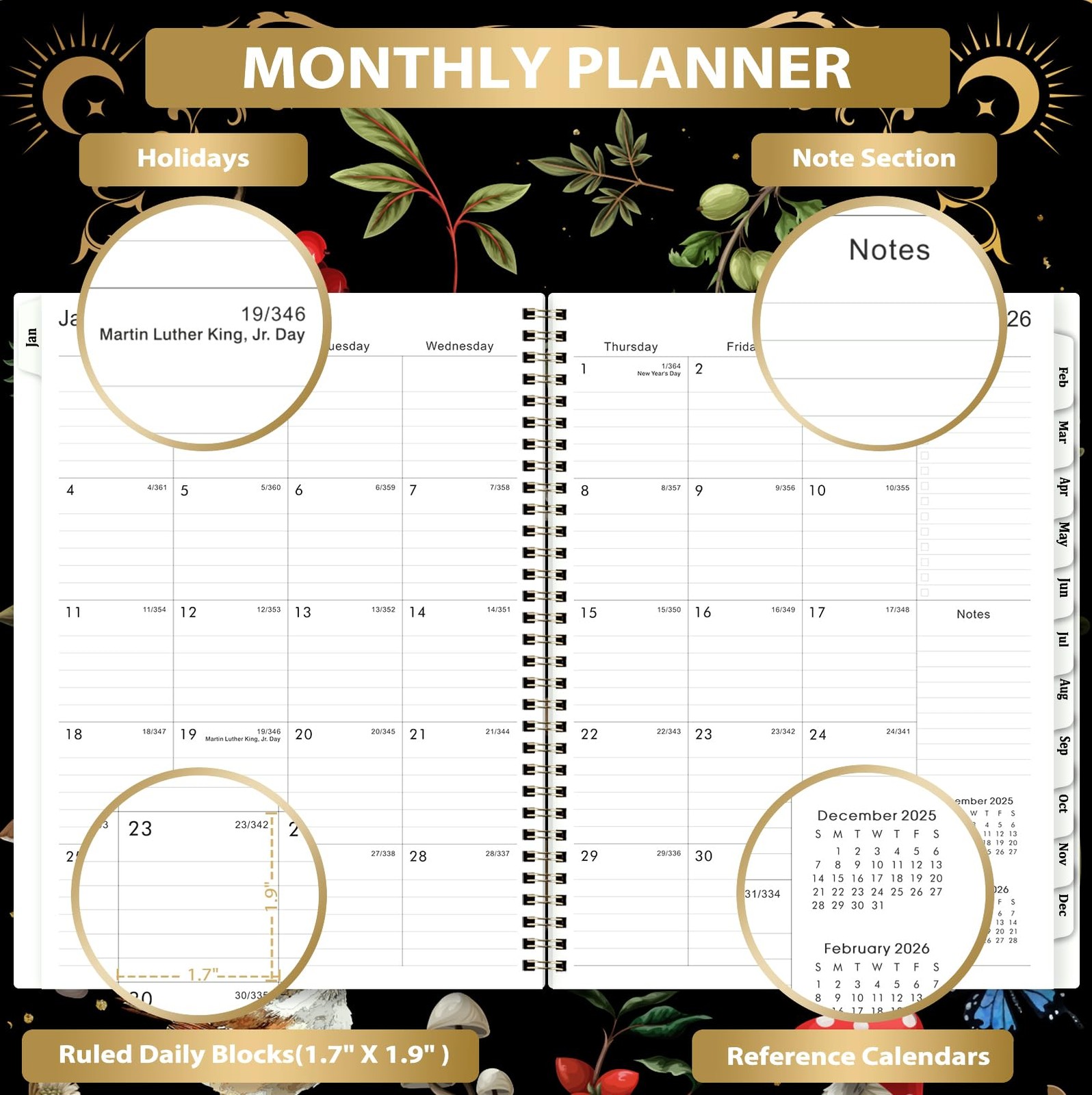 2026 Planner – Planner 2026, 9″ x 11″, Jan 2026 – Dec 2026, 2026 Weekly Monthly
