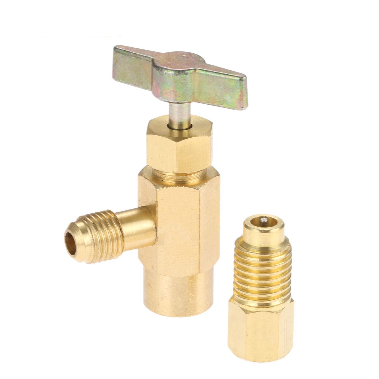 R1234YF SelfSealing Can Tap with R134A Tank Adapter, 1/4″ SAE 1/2″ LH Thread …