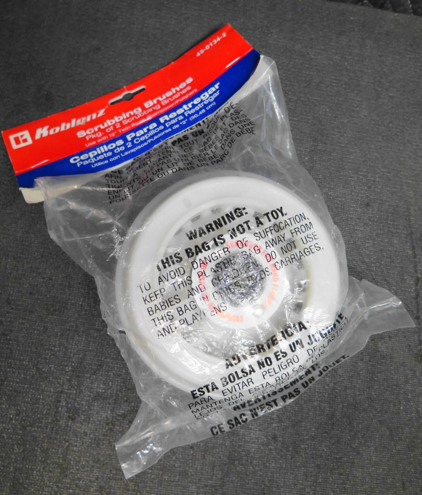 Koblenz Scrubbing Brushes for 12″ Twin Brush Shampooer/Polishers 2 Count – New
