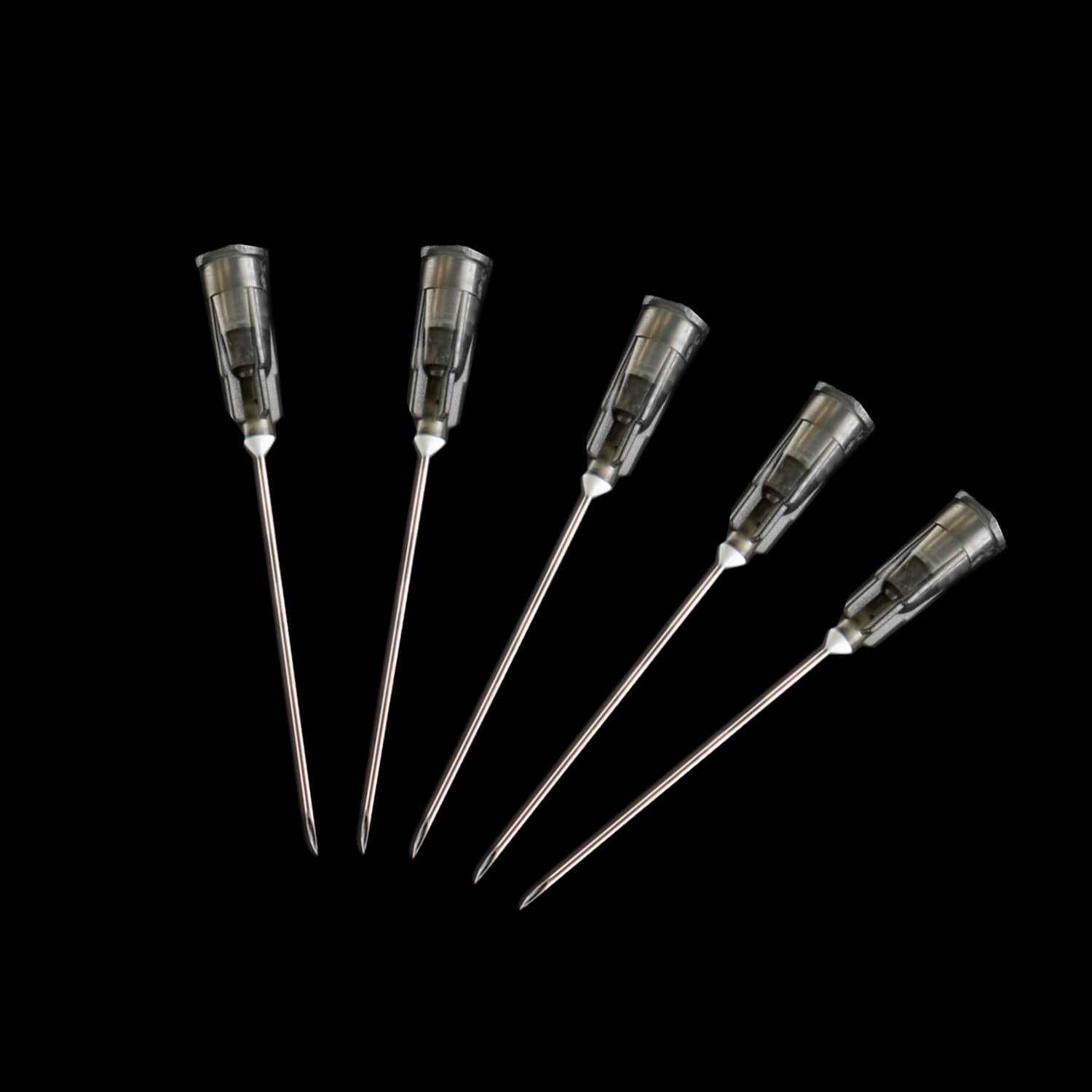 100 Pack 22Ga 1 Inch Sterile Disposable Injection Needle with Cap 1