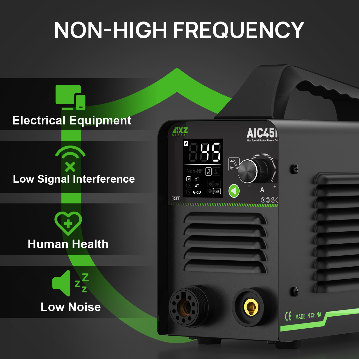 45 Amp Non-HF Plasma Cutter , Non-Touch Pilot Arc Cutting Machine 110/230V Kit