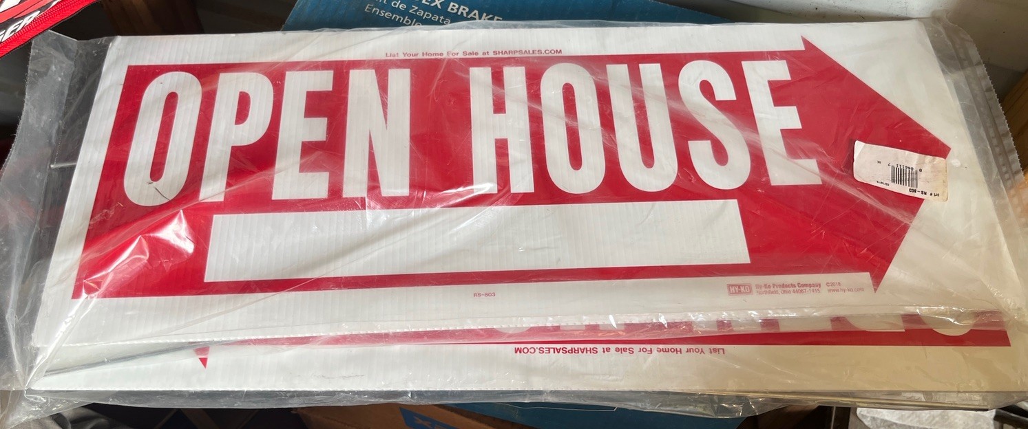 OPEN HOUSE 2-SIDED HILLMAN SIGN with mounting stand.