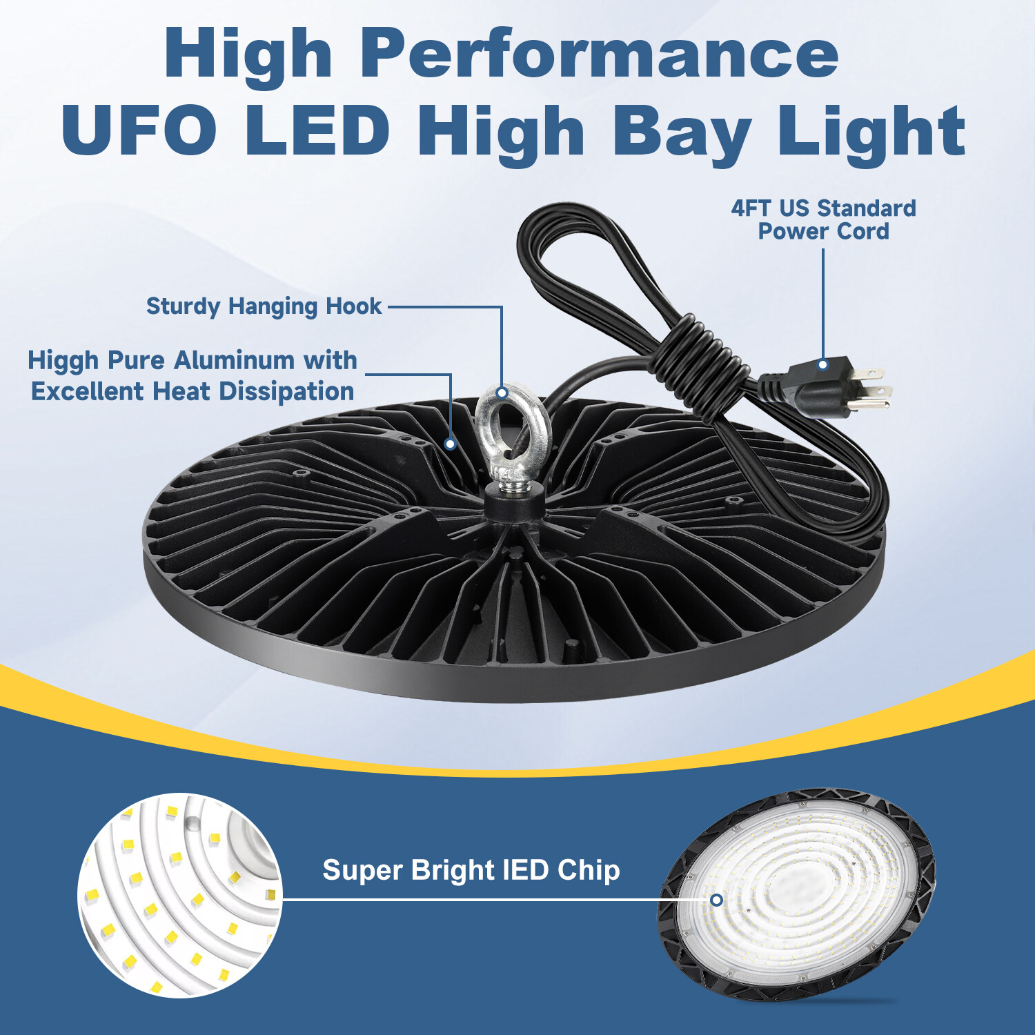 100W UFO Led High Bay Light Warehouse Factory Commercial Industrial Shop Light