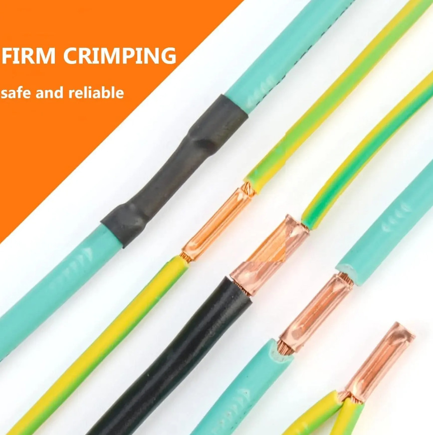 250pcs Copper Crimp Connector Kit – 7 Sizes Non-Insulated Wire Ferrules – NEW