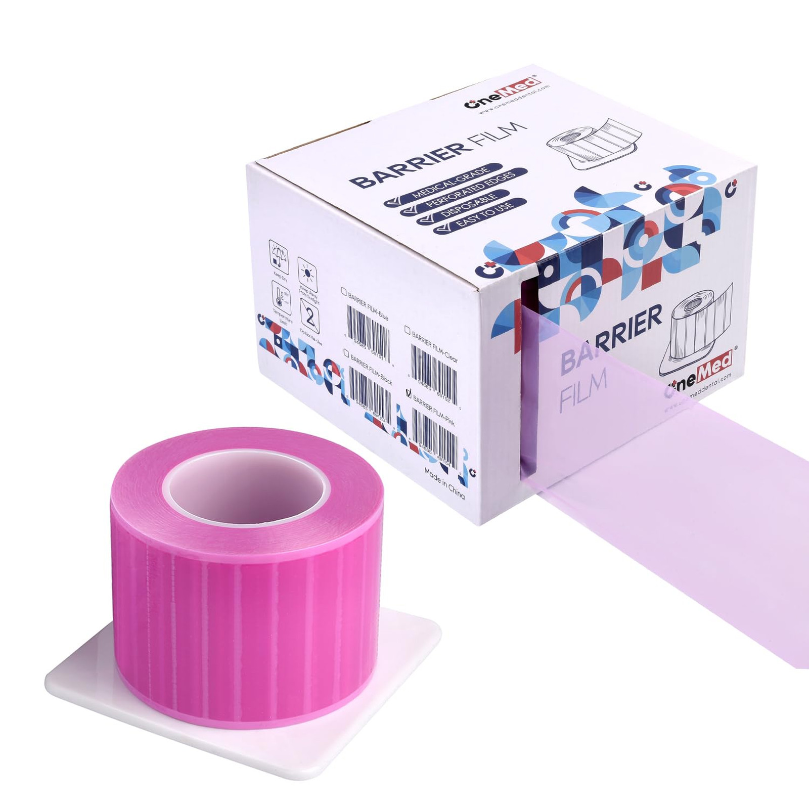 Dental Barrier Film Roll 1200 Sheets Dispenser Box 4×6 Inch Disposable Barrier