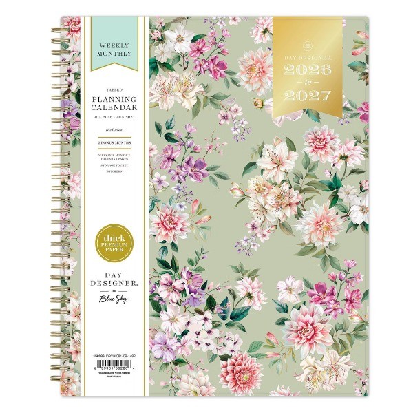 8.5"x11" 2026-2027 Planner Pemberley Light Sage Weekly