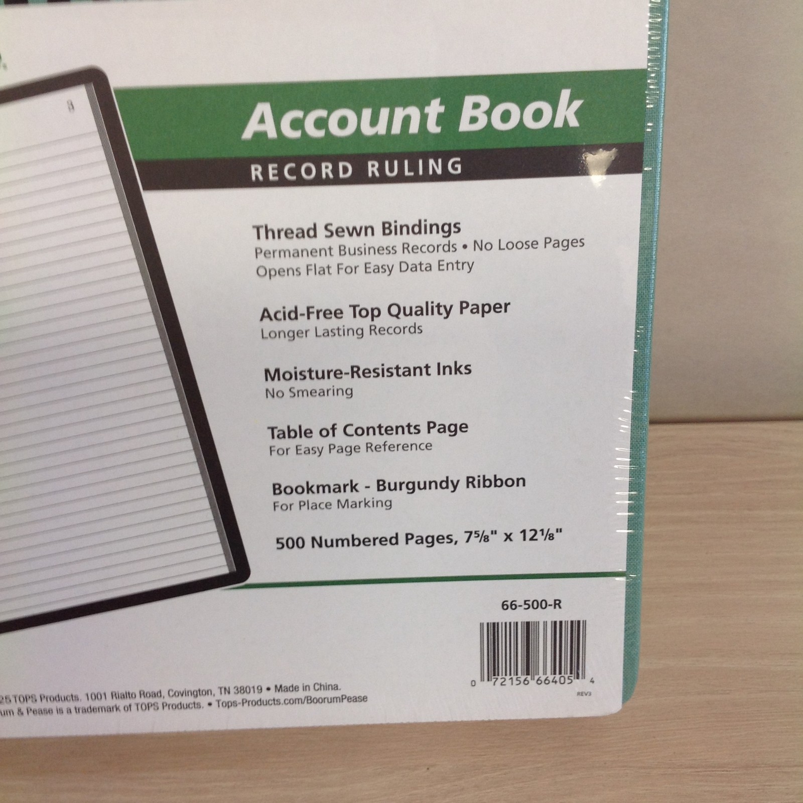 Boorum & Pease 66500R Account Record Book Record Rule 500 Pgs 12 1/8 x 7 5/8 NEW