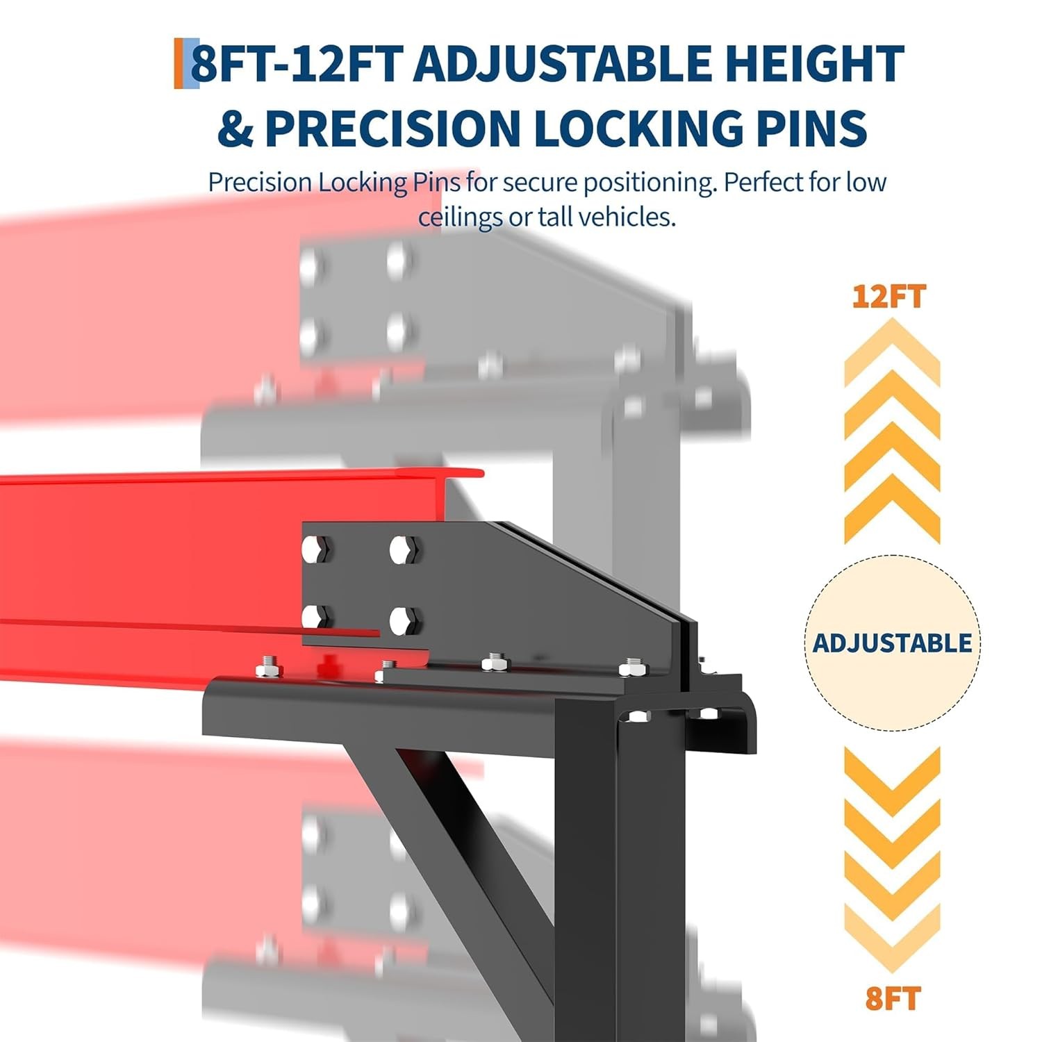 Heavy Duty Gantry Crane, 2 Ton 4400 LBS Steel I-Beam Hoist 97″-141″ Adjustable P